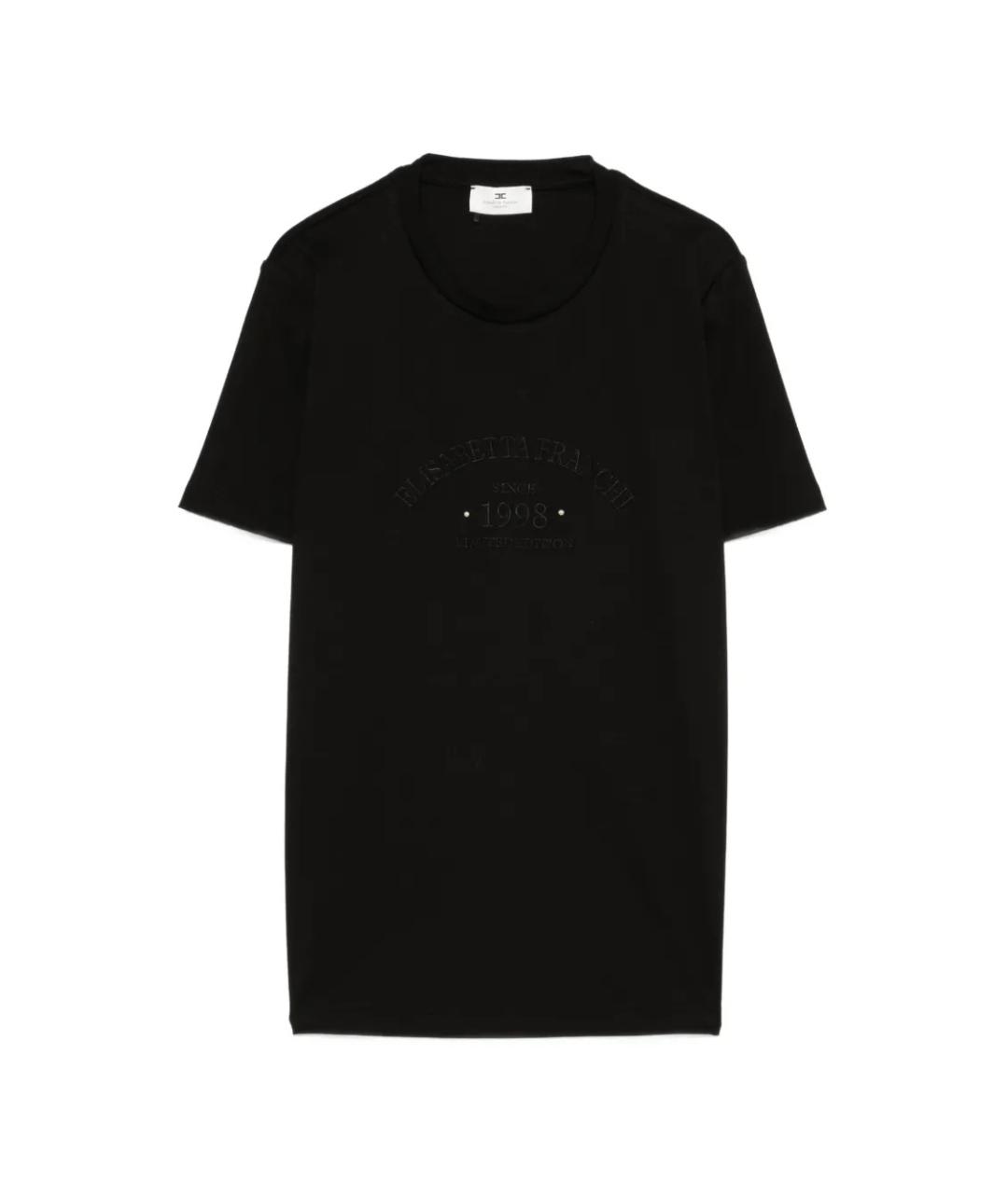 ELISABETTA FRANCHI Черная хлопковая футболка, фото 1