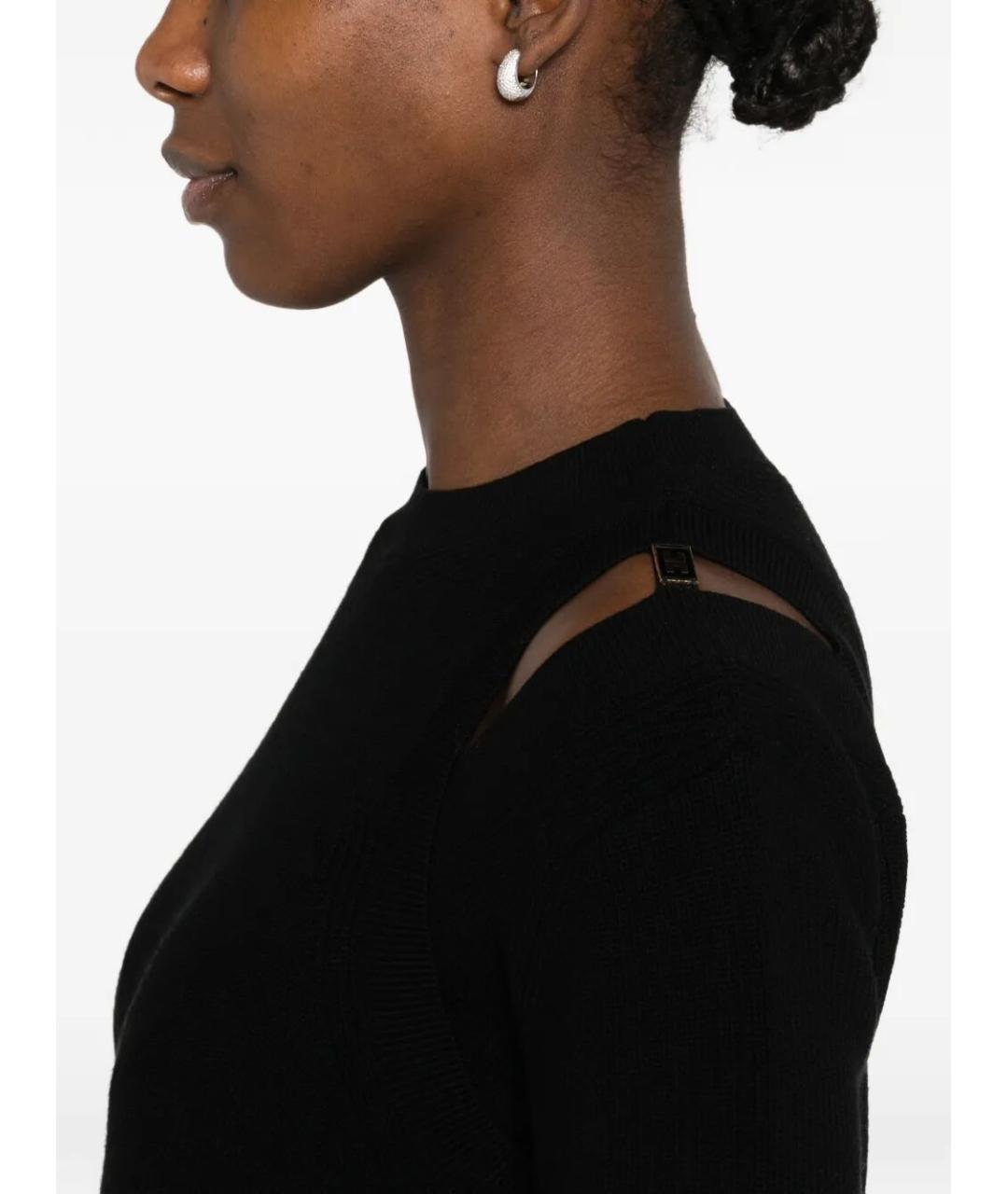 ELISABETTA FRANCHI Черный вискозный джемпер / свитер, фото 4