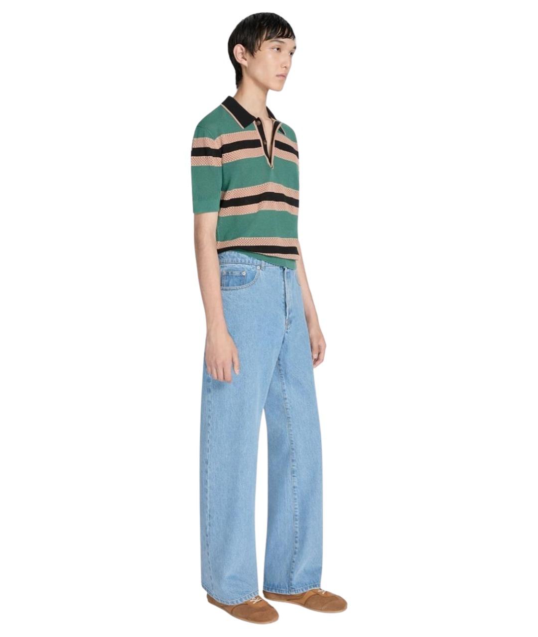 DRIES VAN NOTEN Зеленое вискозное поло с коротким рукавом, фото 2