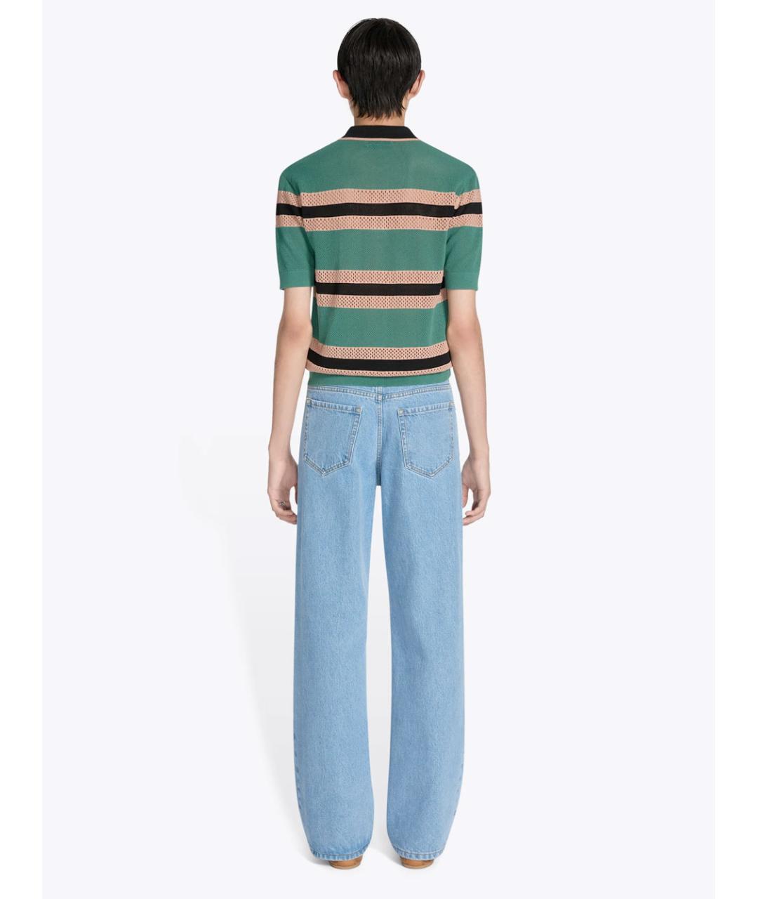 DRIES VAN NOTEN Зеленые вискозное поло с коротким рукавом, фото 3