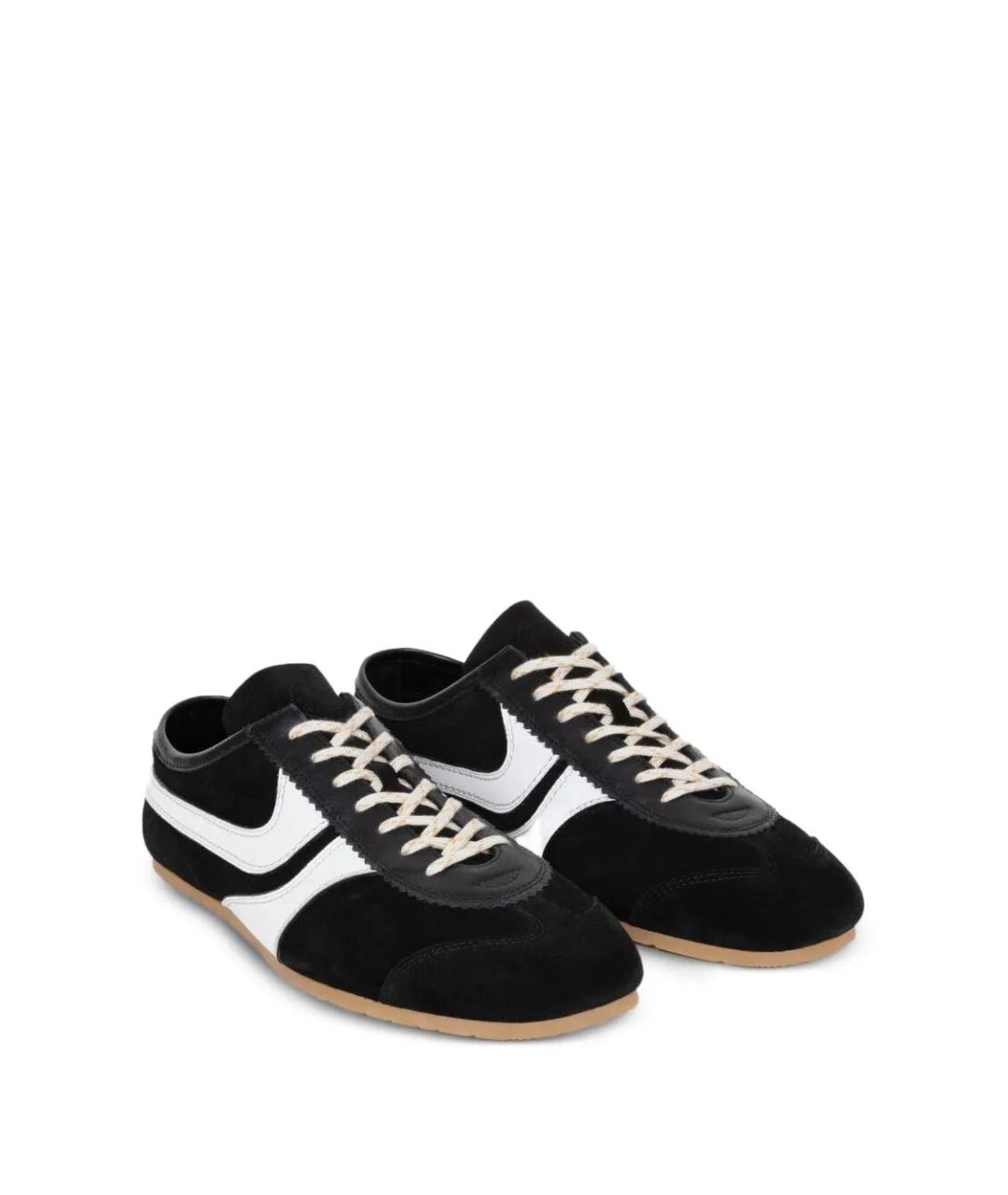 DRIES VAN NOTEN Черные замшевые низкие кроссовки / кеды, фото 2