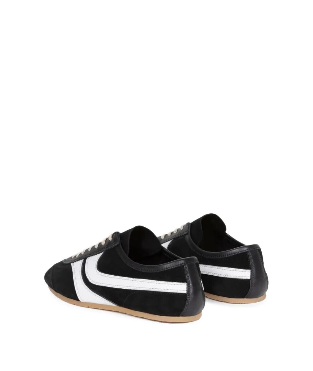 DRIES VAN NOTEN Черные замшевые низкие кроссовки / кеды, фото 3