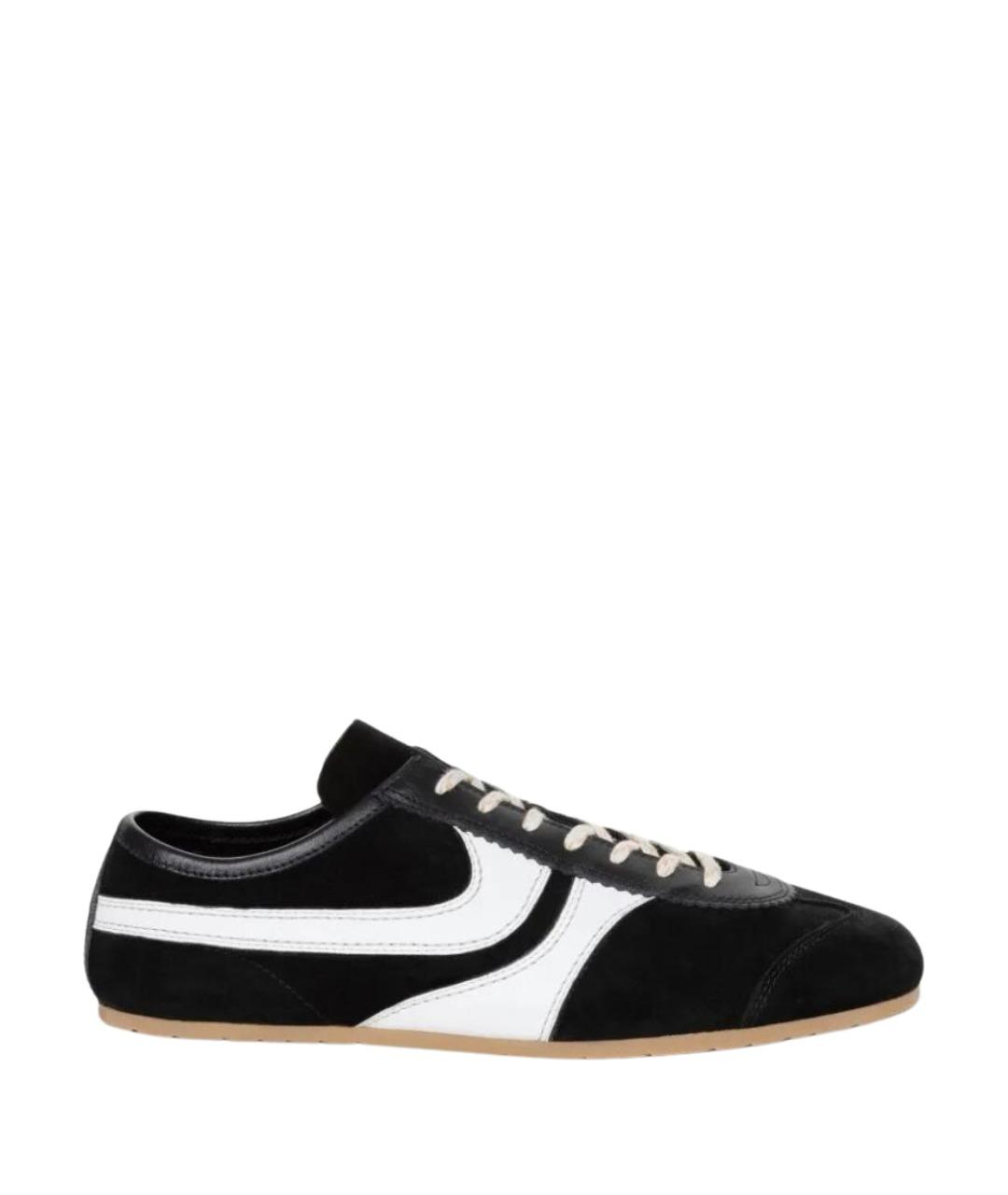 DRIES VAN NOTEN Черные замшевые низкие кроссовки / кеды, фото 1