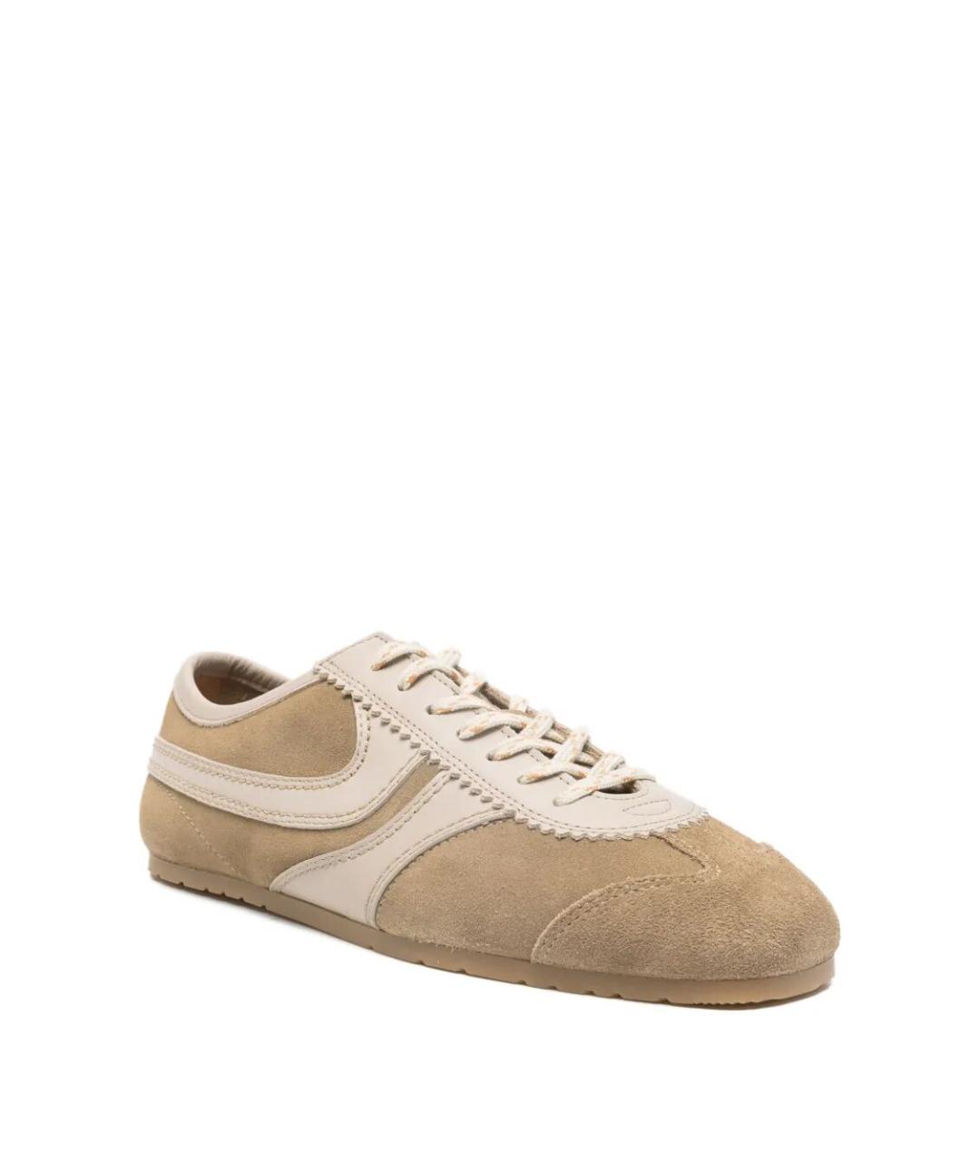 DRIES VAN NOTEN Бежевые замшевые кроссовки, фото 3