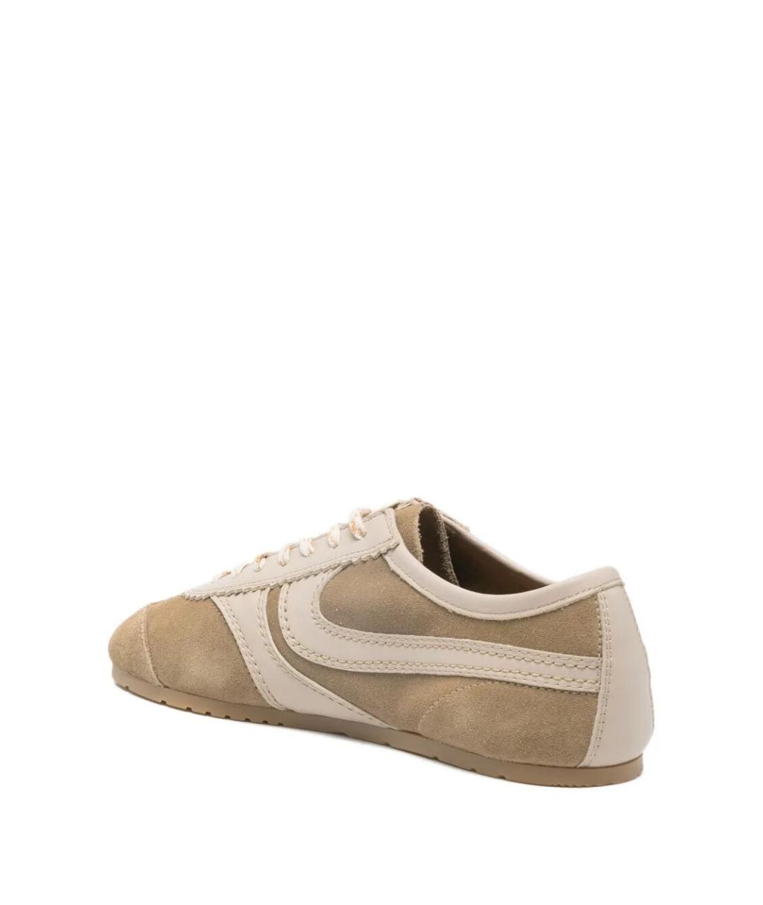 DRIES VAN NOTEN Бежевые замшевые кроссовки, фото 4