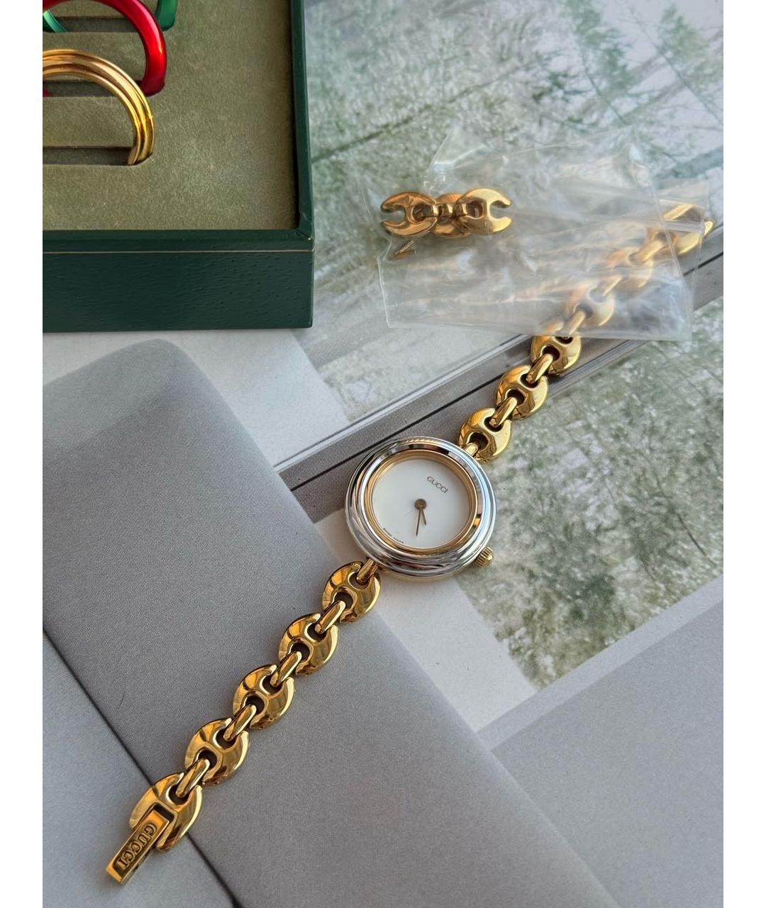 GUCCI Золотые позолоченные часы, фото 6