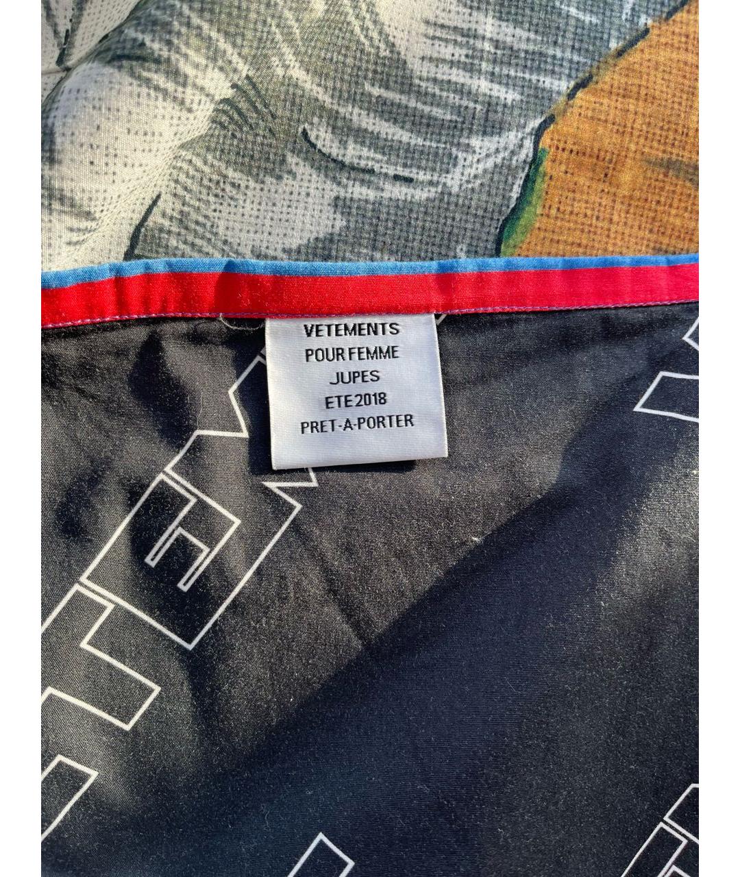 VETEMENTS Мульти хлопковая юбка мини, фото 2