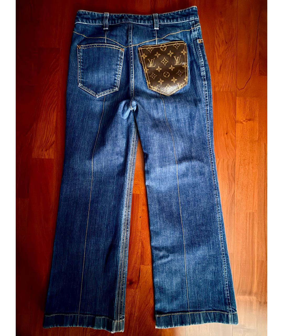 LOUIS VUITTON Синие хлопковые прямые джинсы, фото 2