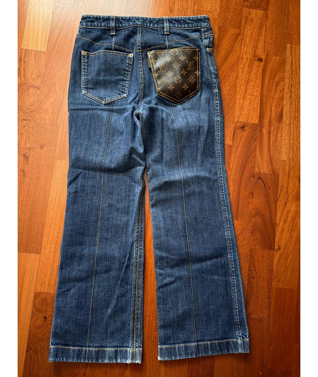 LOUIS VUITTON Синие хлопковые прямые джинсы, фото 2