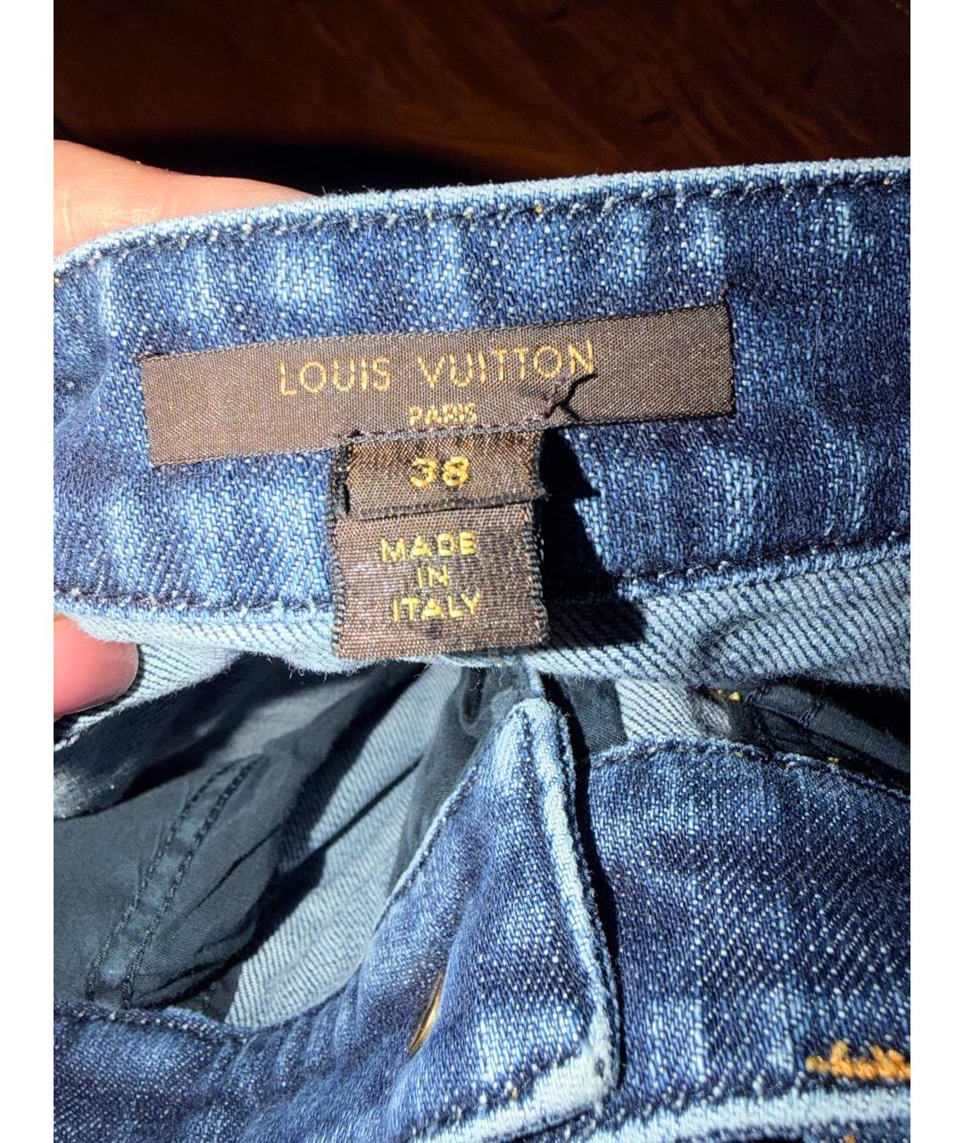 LOUIS VUITTON Синие хлопковые прямые джинсы, фото 3