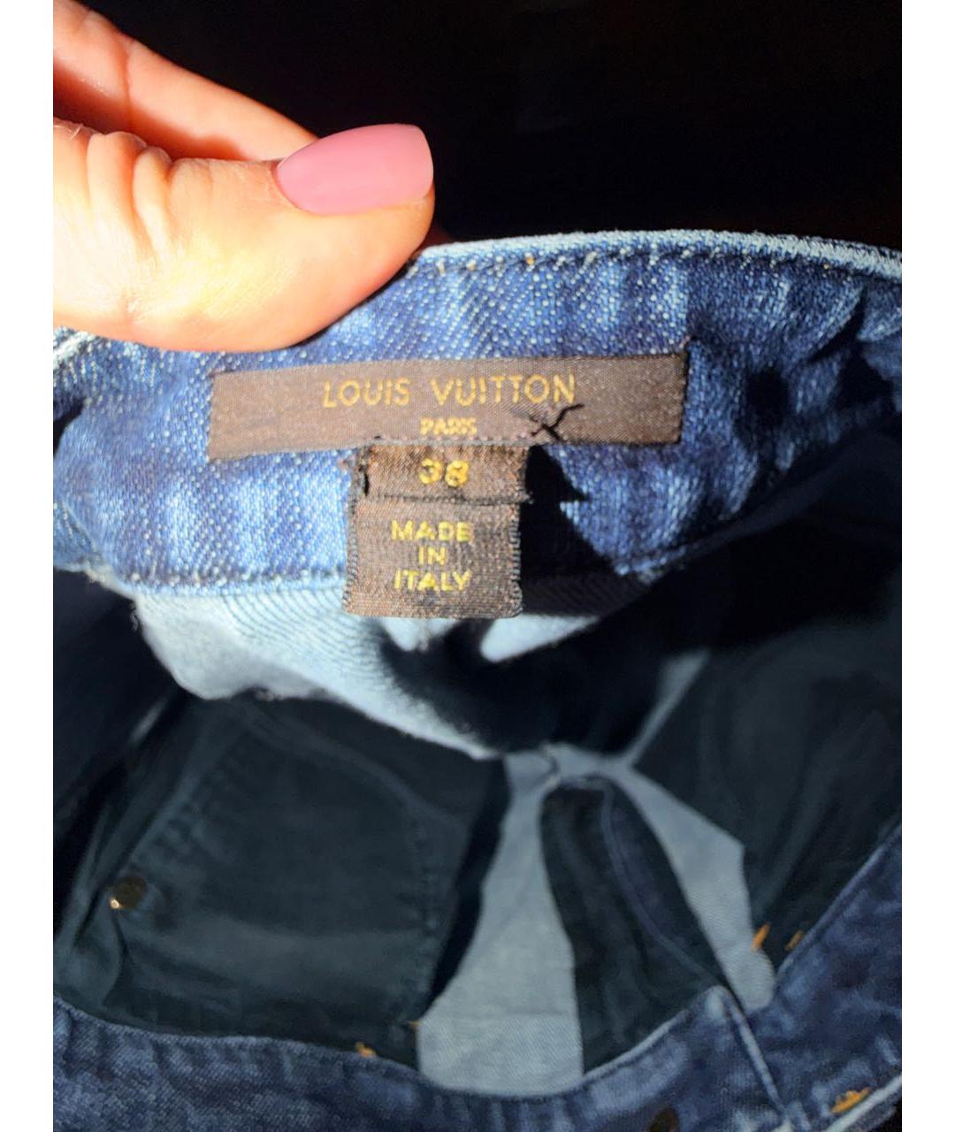 LOUIS VUITTON Синие хлопковые прямые джинсы, фото 3