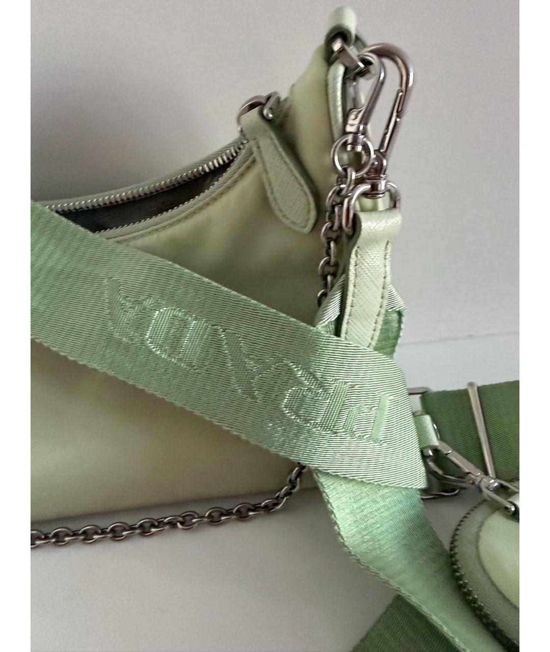 PRADA Салатовая тканевая сумка через плечо, фото 7