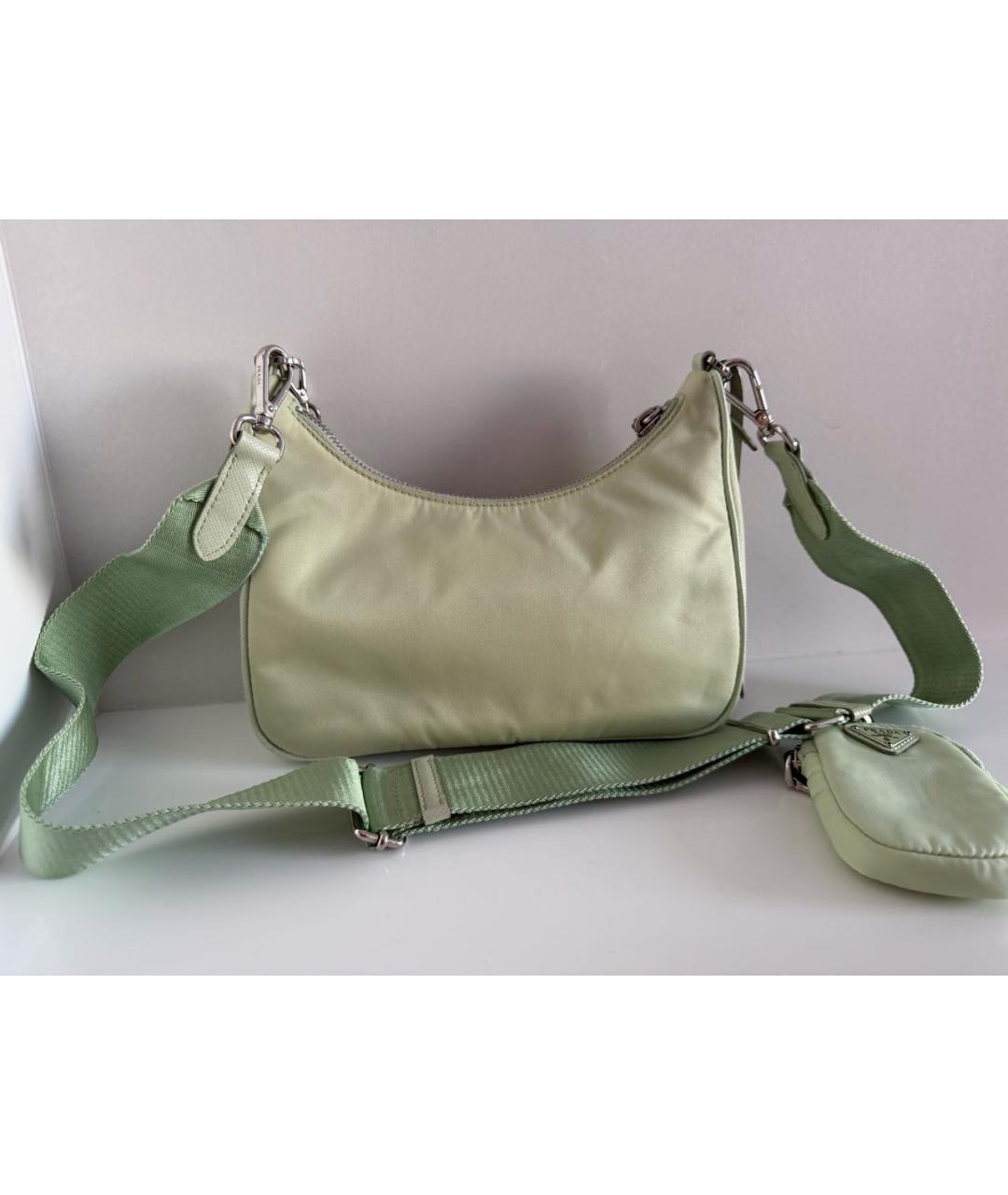 PRADA Салатовая тканевая сумка через плечо, фото 3