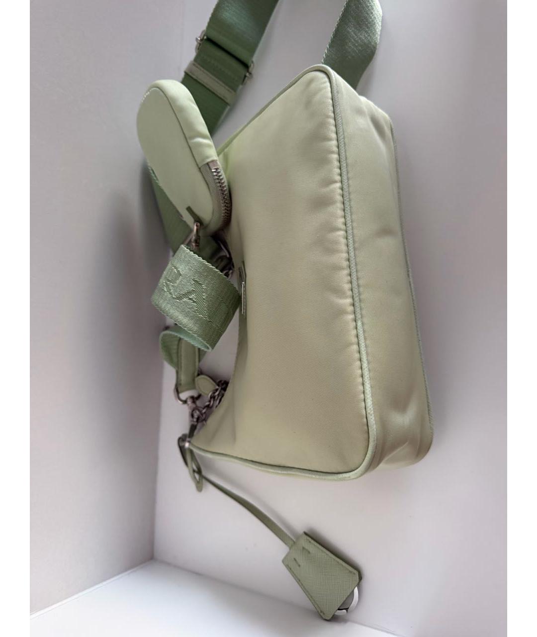 PRADA Салатовая тканевая сумка через плечо, фото 6
