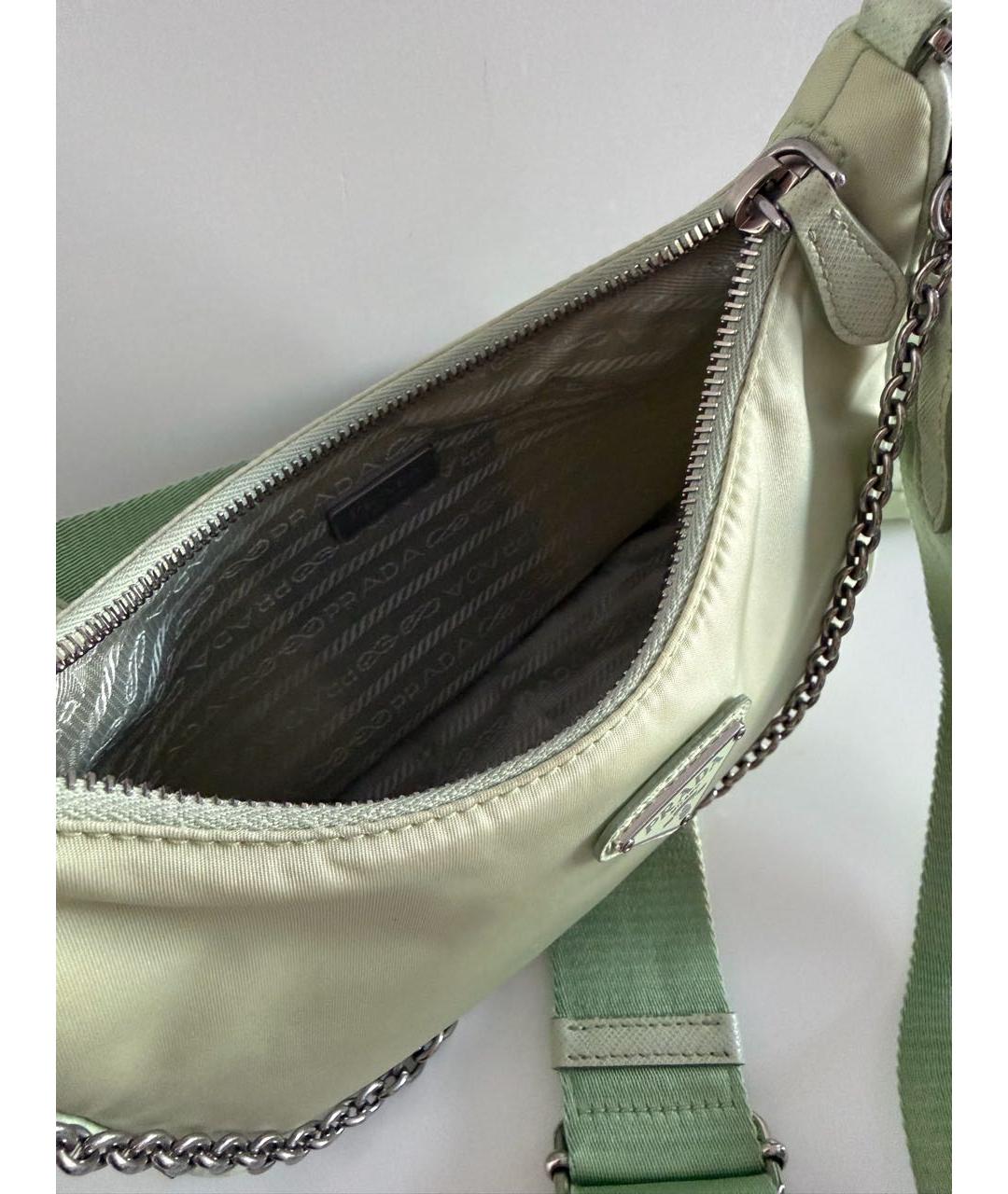 PRADA Салатовая тканевая сумка через плечо, фото 4
