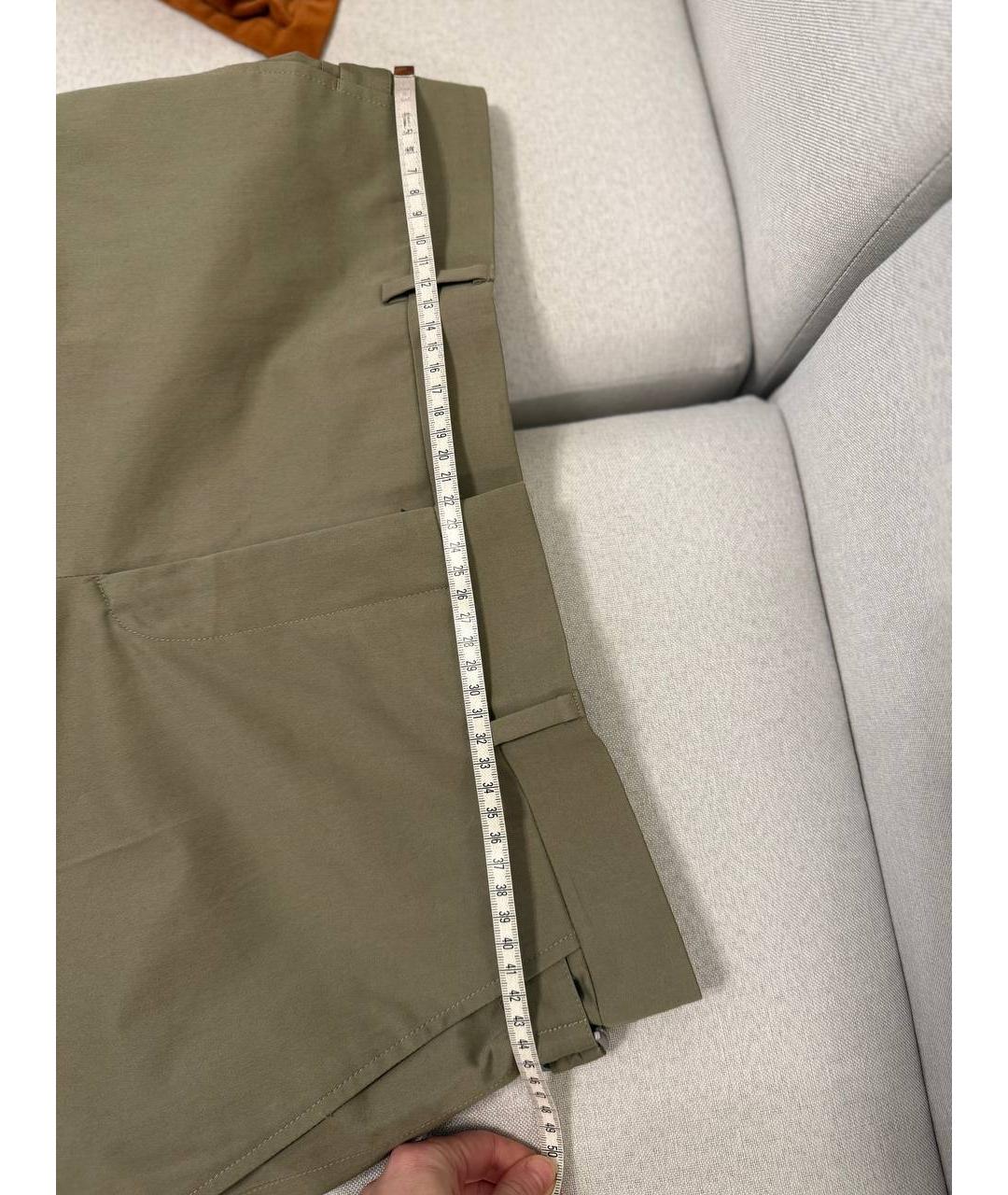 HERMES Зеленые классические брюки, фото 5