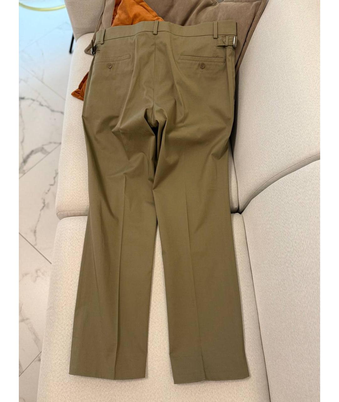 HERMES Зеленые классические брюки, фото 2