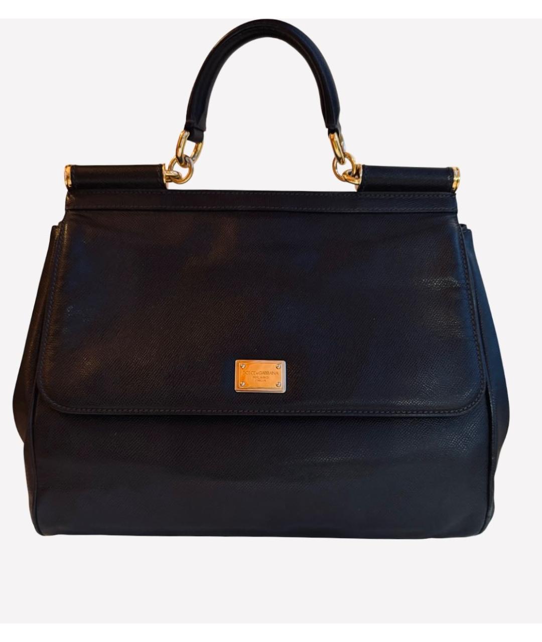 DOLCE&GABBANA Черная кожаная сумка через плечо, фото 9