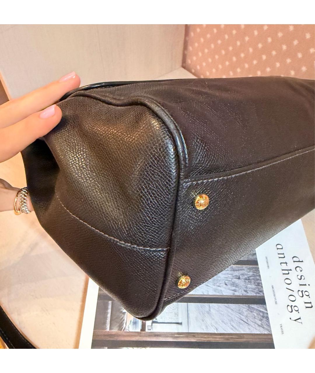 DOLCE&GABBANA Черная кожаная сумка через плечо, фото 6