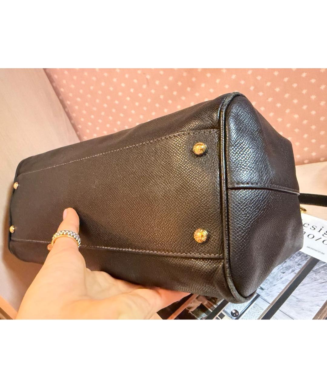 DOLCE&GABBANA Черная кожаная сумка через плечо, фото 7