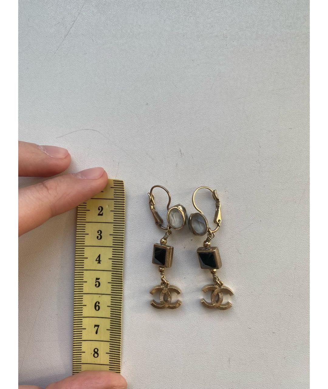CHANEL Черные металлические серьги, фото 9