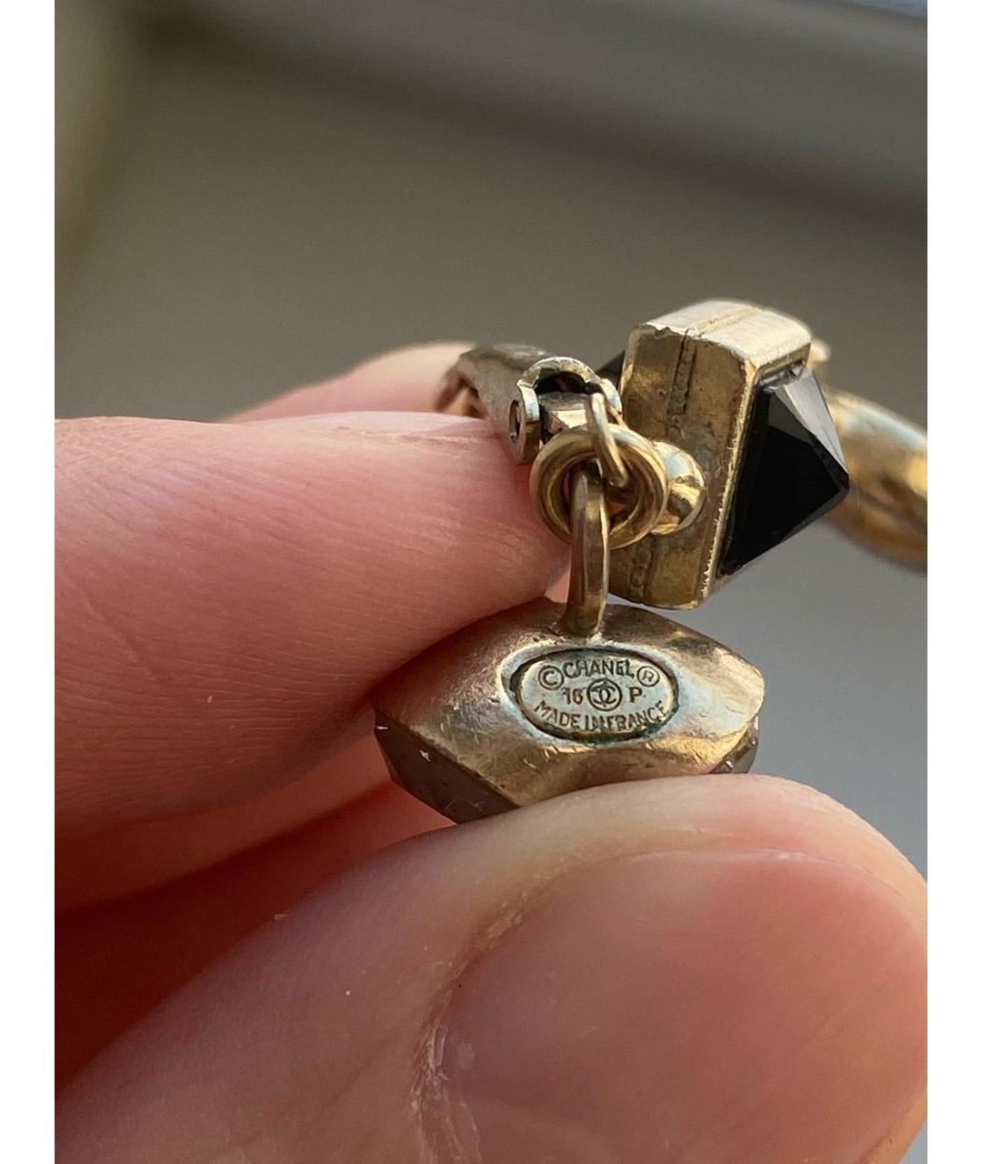 CHANEL Черные металлические серьги, фото 6
