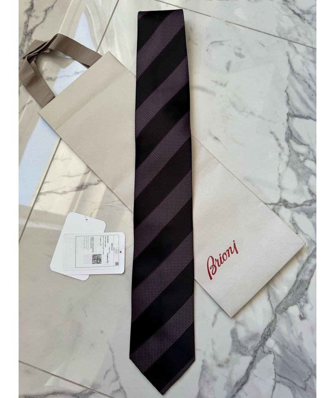 BRIONI Фиолетовый шелковый галстук, фото 5