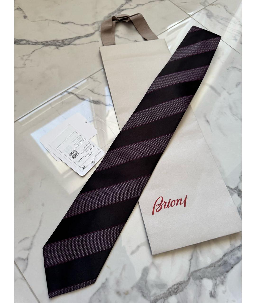 BRIONI Фиолетовый шелковый галстук, фото 6