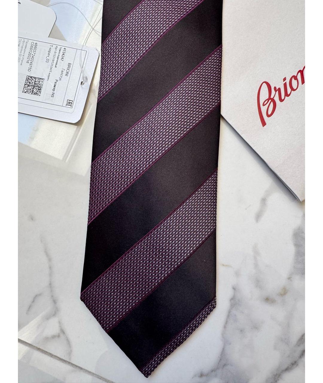 BRIONI Фиолетовый шелковый галстук, фото 2