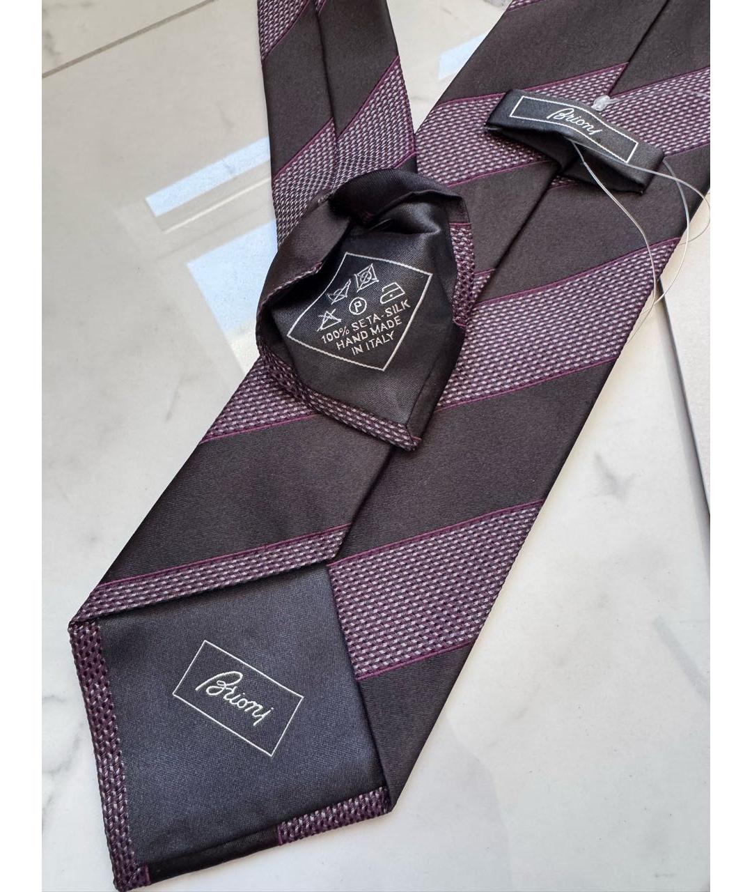 BRIONI Фиолетовый шелковый галстук, фото 4