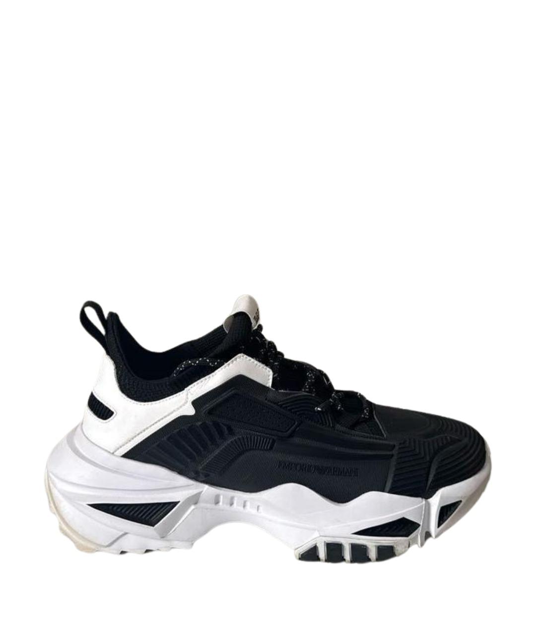 EMPORIO ARMANI Черные резиновые низкие кроссовки / кеды, фото 1