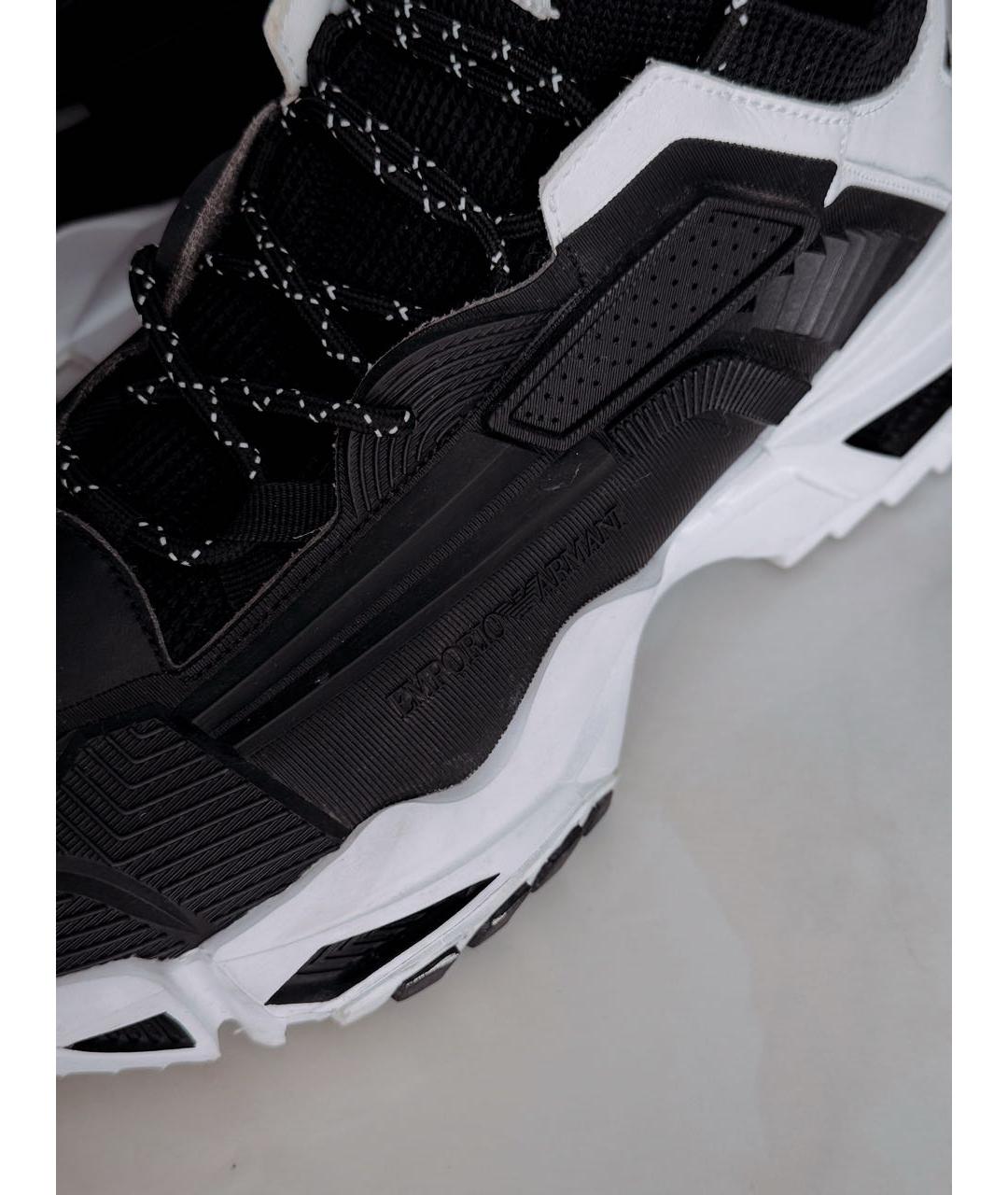 EMPORIO ARMANI Черные резиновые низкие кроссовки / кеды, фото 6