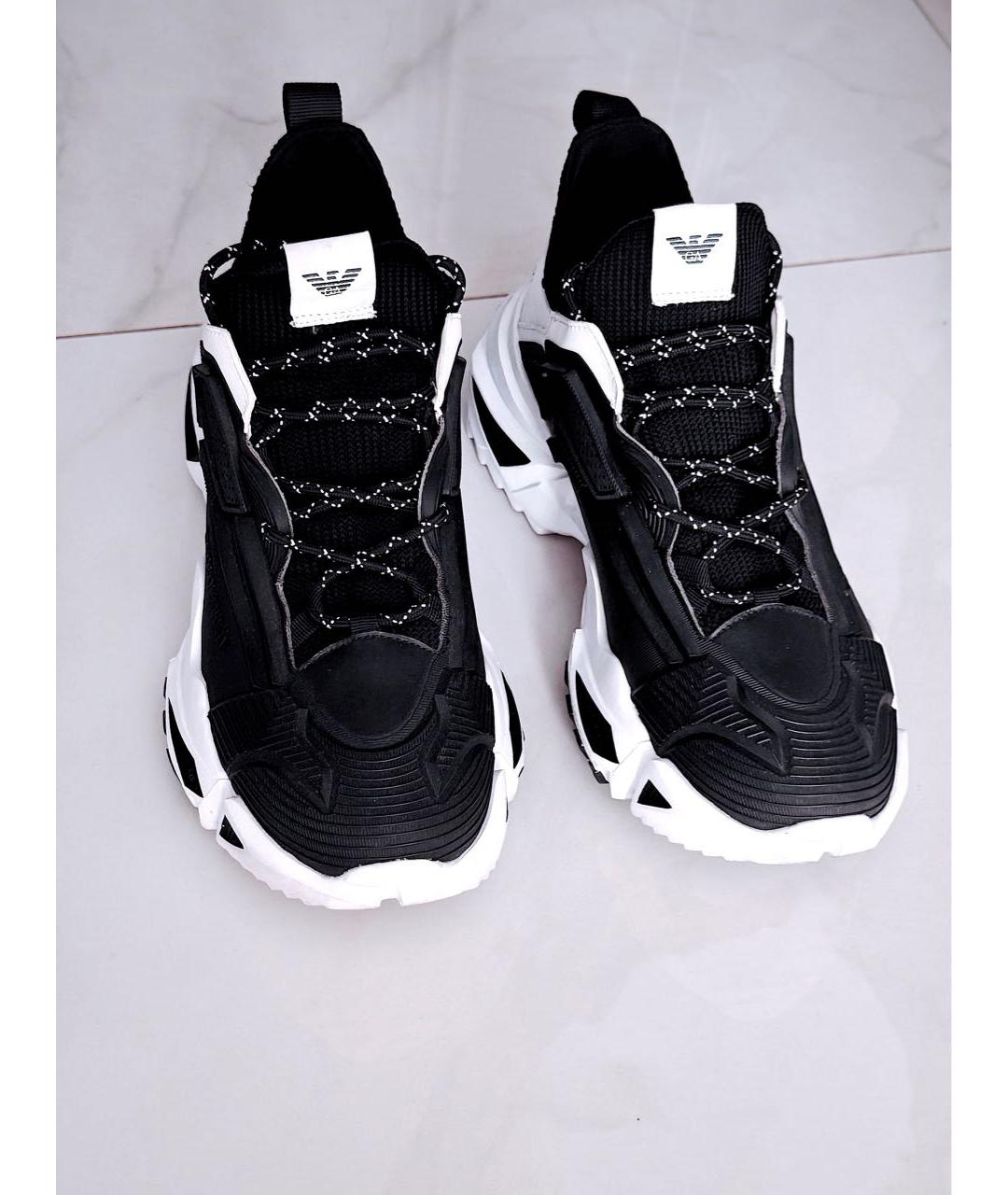 EMPORIO ARMANI Черные резиновые низкие кроссовки / кеды, фото 2