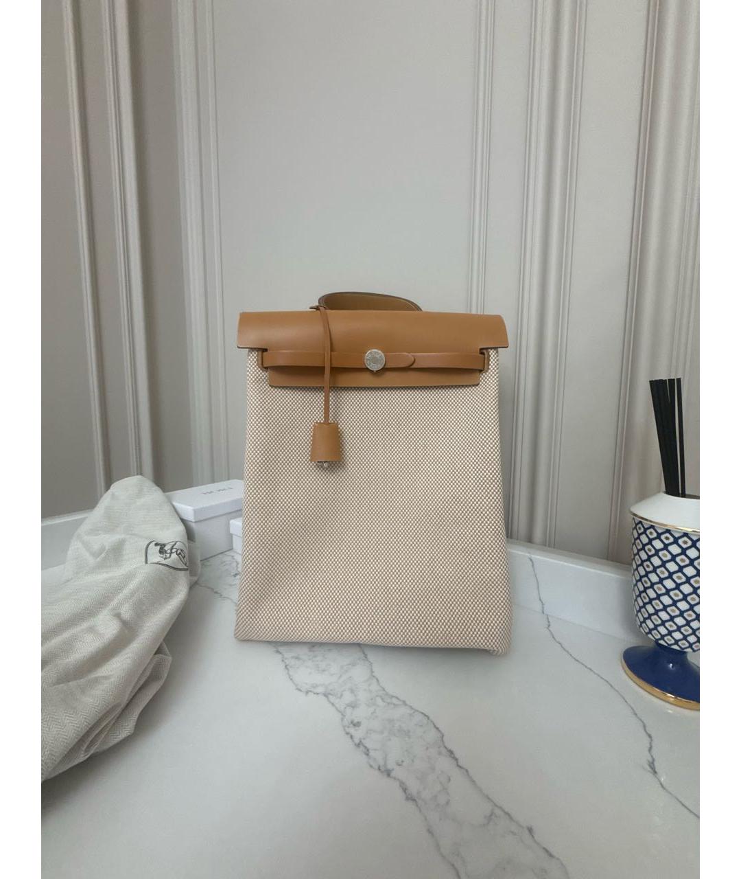 HERMES Коричневый кожаный рюкзак, фото 9