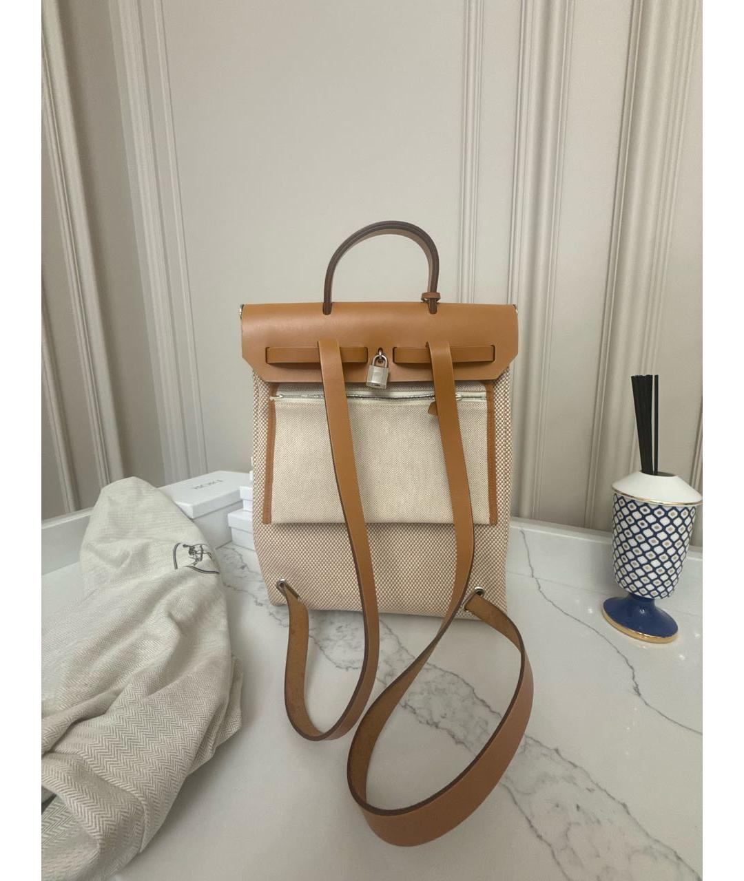 HERMES Коричневый кожаный рюкзак, фото 3