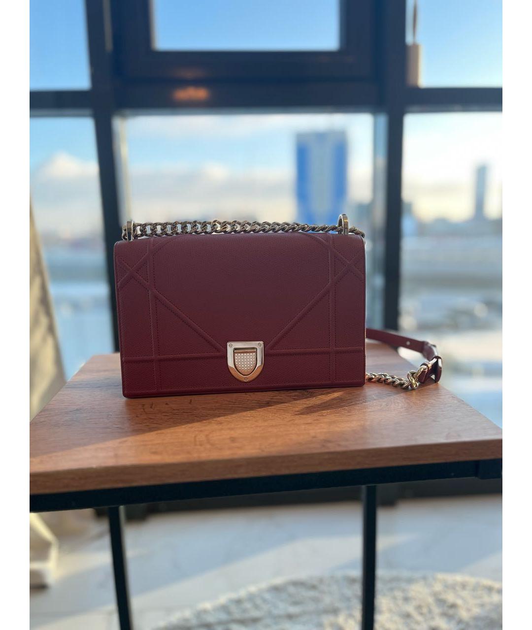 CHRISTIAN DIOR Коралловая кожаная сумка через плечо, фото 2