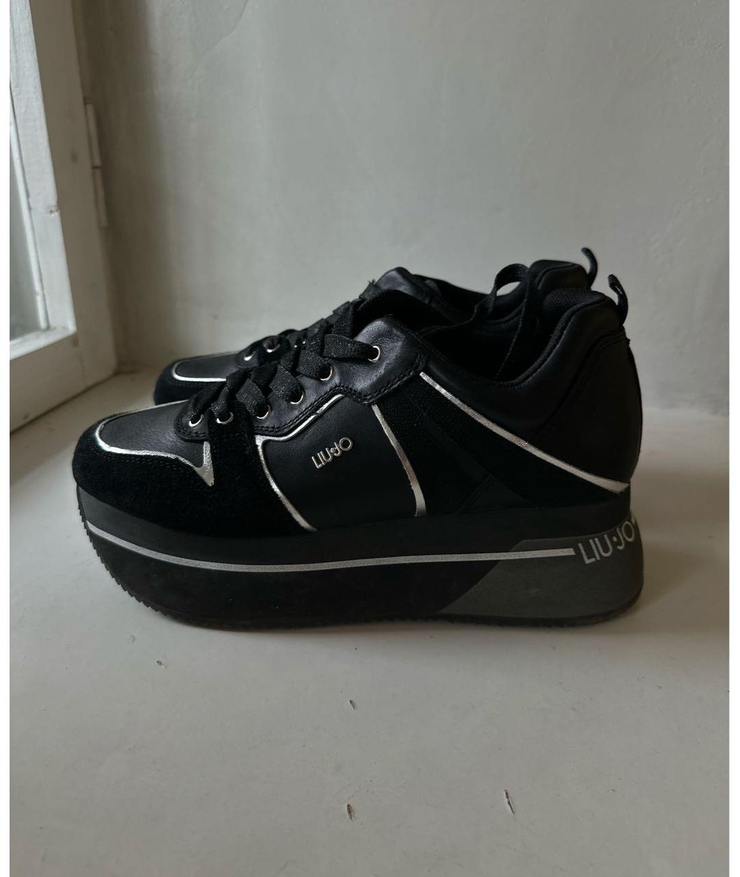 LIU JO Черные кожаные кроссовки, фото 6