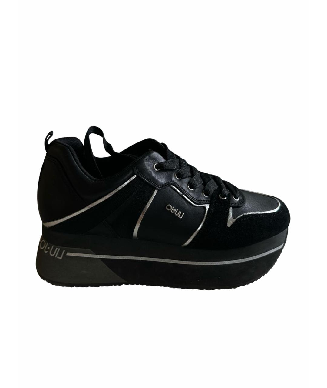 LIU JO Черные кожаные кроссовки, фото 1