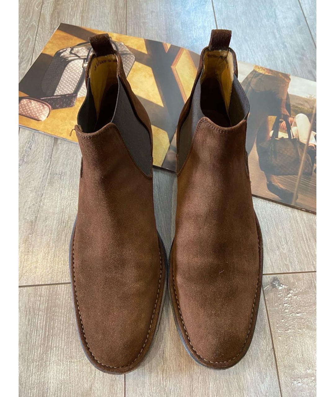 BALLY Коричневые замшевые высокие ботинки, фото 5