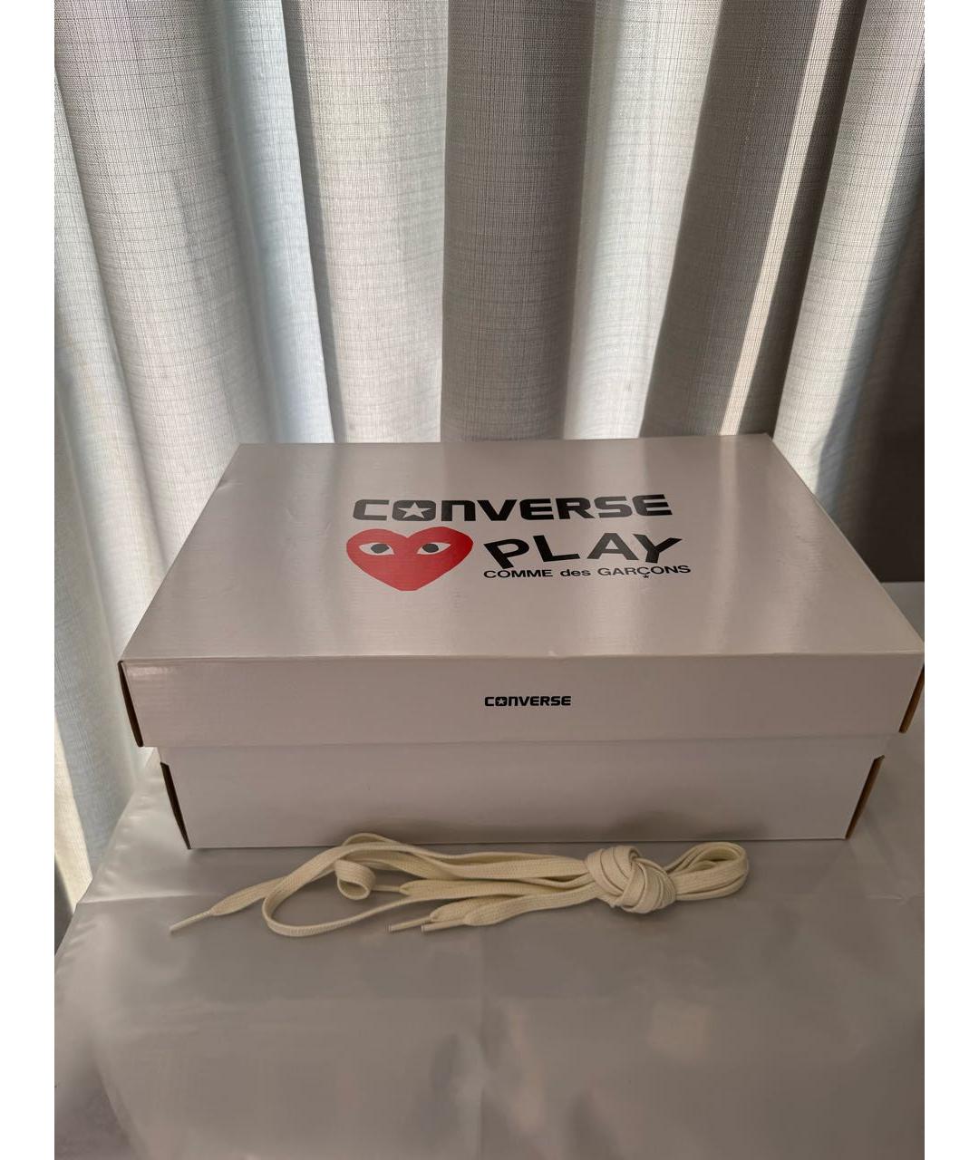 COMME DES GARÇONS PLAY Черные текстильные низкие кроссовки / кеды, фото 5