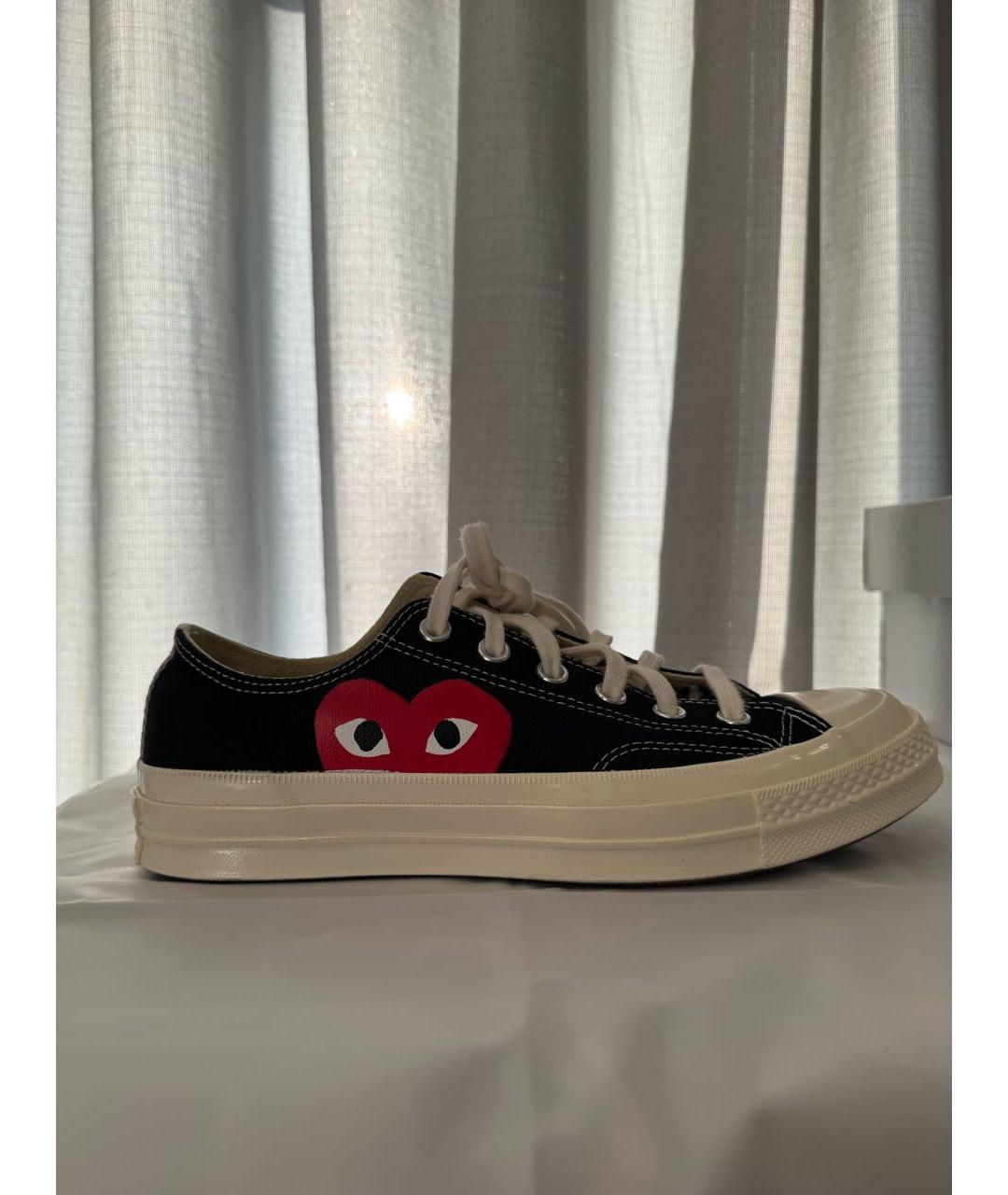 COMME DES GARÇONS PLAY Черные текстильные низкие кроссовки / кеды, фото 6