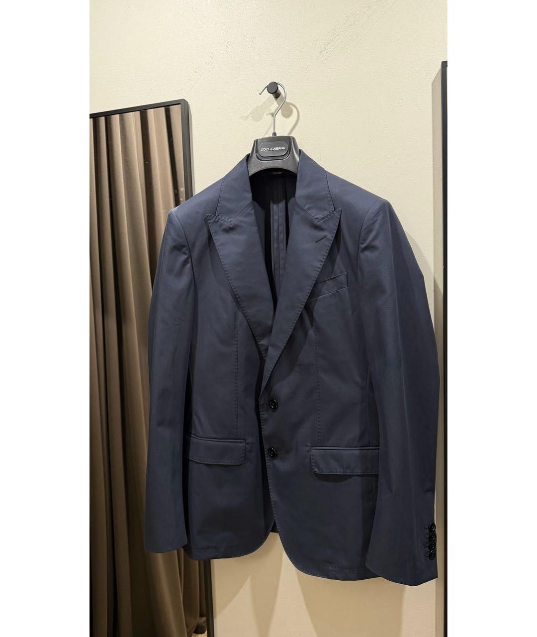 DOLCE&GABBANA Темно-синий хлопковый пиджак, фото 7