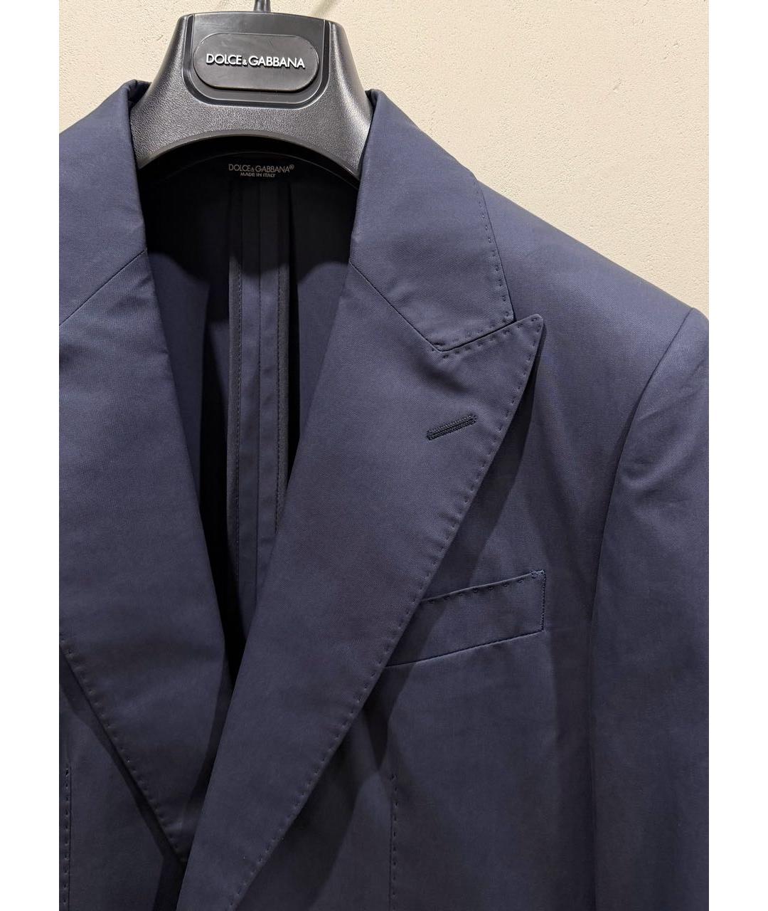 DOLCE&GABBANA Темно-синий хлопковый пиджак, фото 3