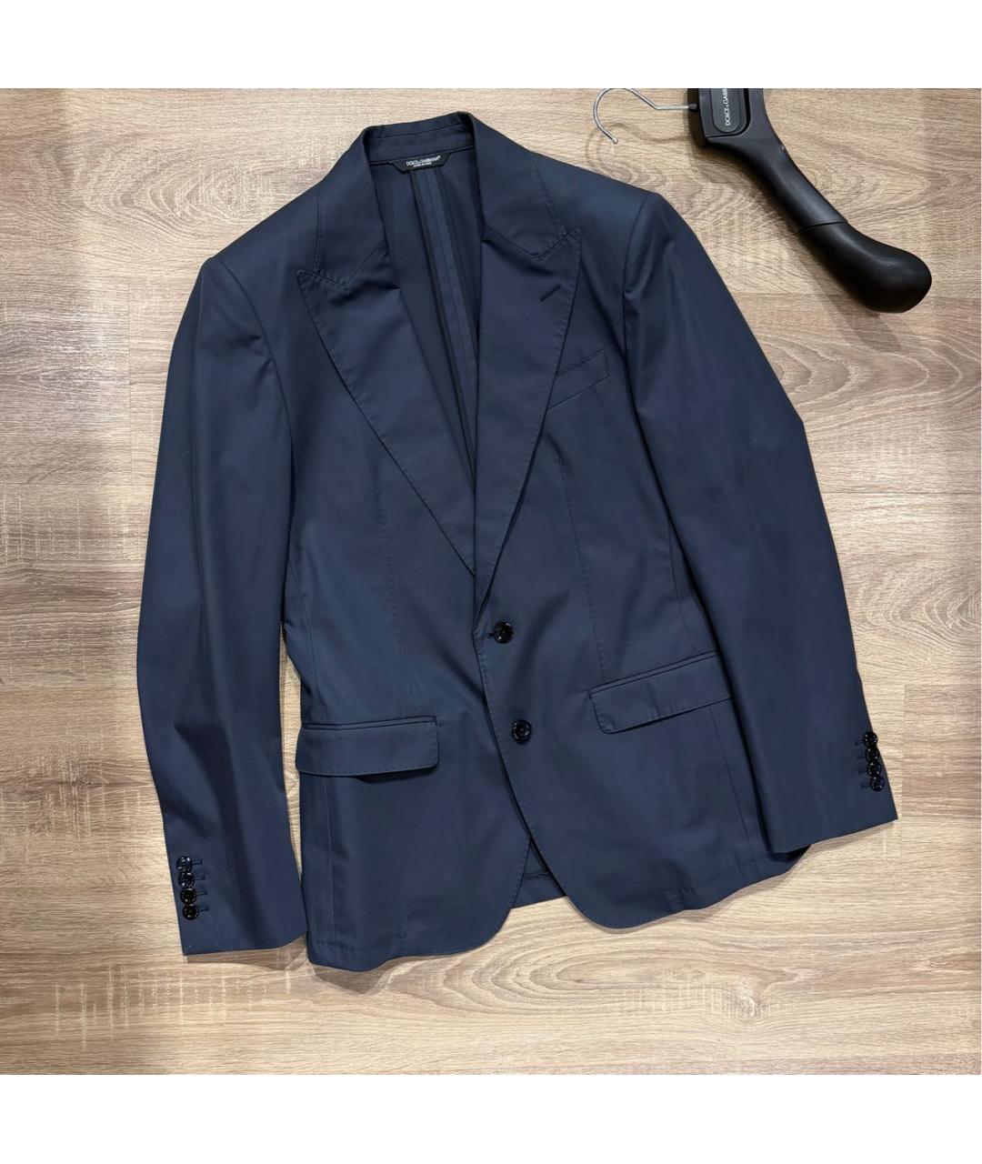 DOLCE&GABBANA Темно-синий хлопковый пиджак, фото 2