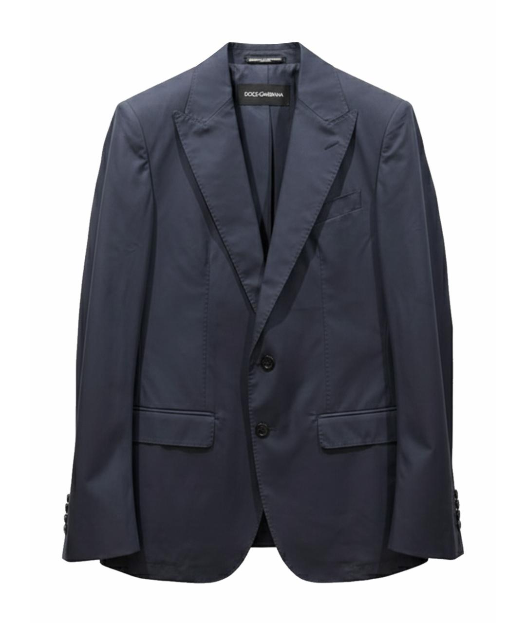 DOLCE&GABBANA Темно-синий хлопковый пиджак, фото 1