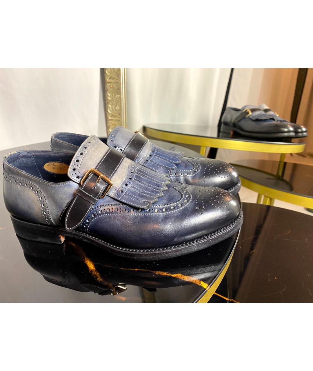 SANTONI Серые кожаные лоферы, фото 2