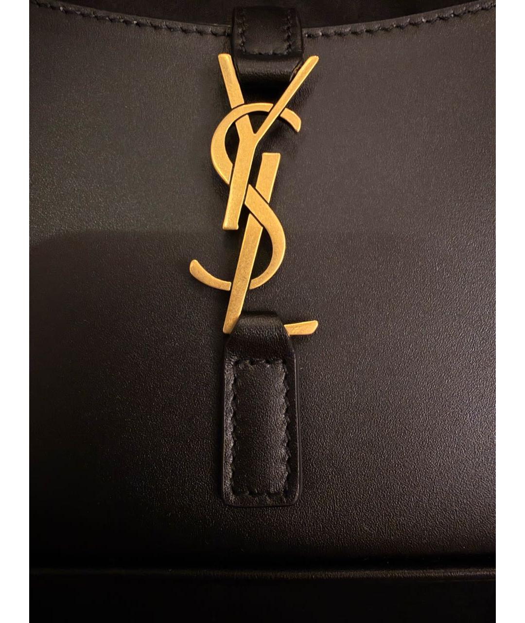 SAINT LAURENT Черная кожаная сумка с короткими ручками, фото 3
