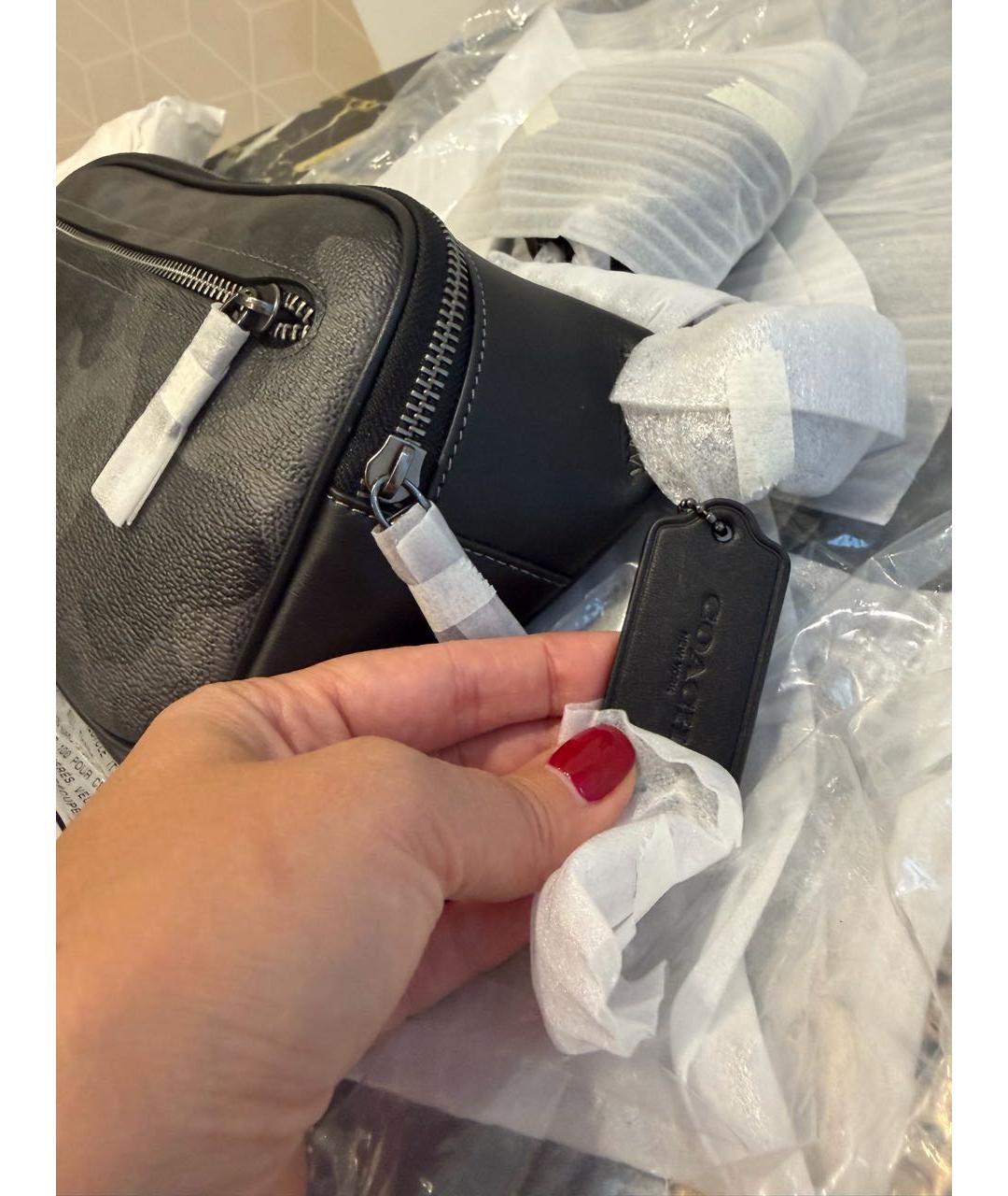 COACH Антрацитовая поясная сумка, фото 8