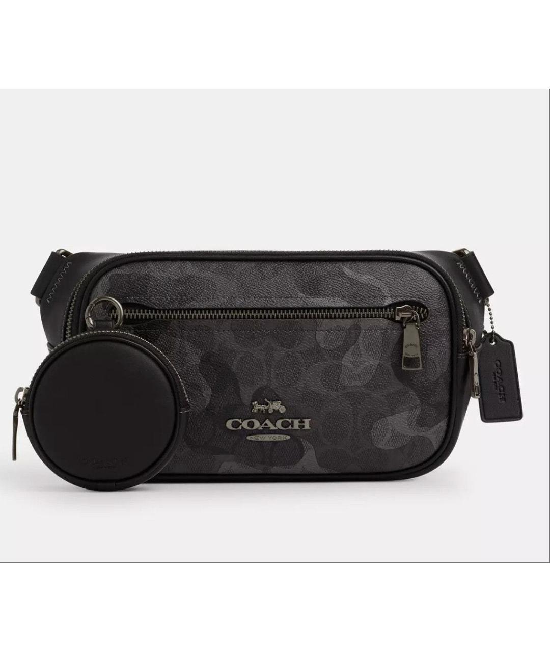 COACH Антрацитовая поясная сумка, фото 9