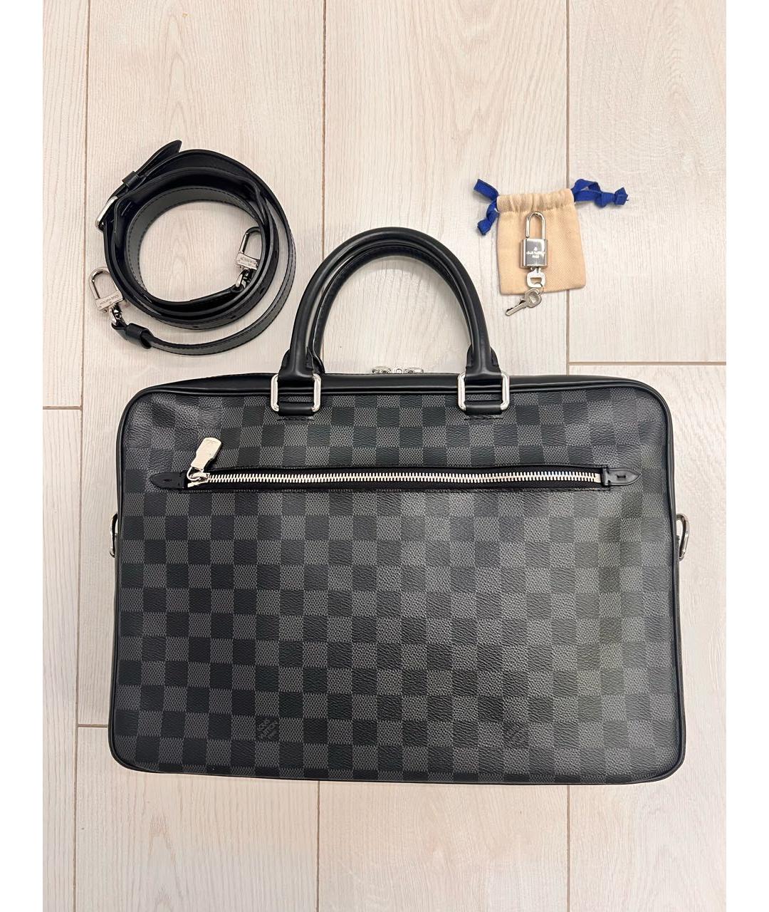 LOUIS VUITTON Черный портфель, фото 8